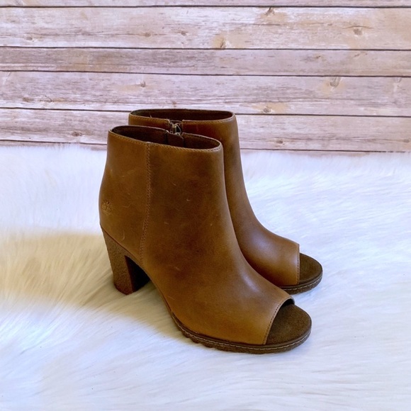 Timberland Beige Tillston Peep Toe Ankle Boots - Picture 2 of 8